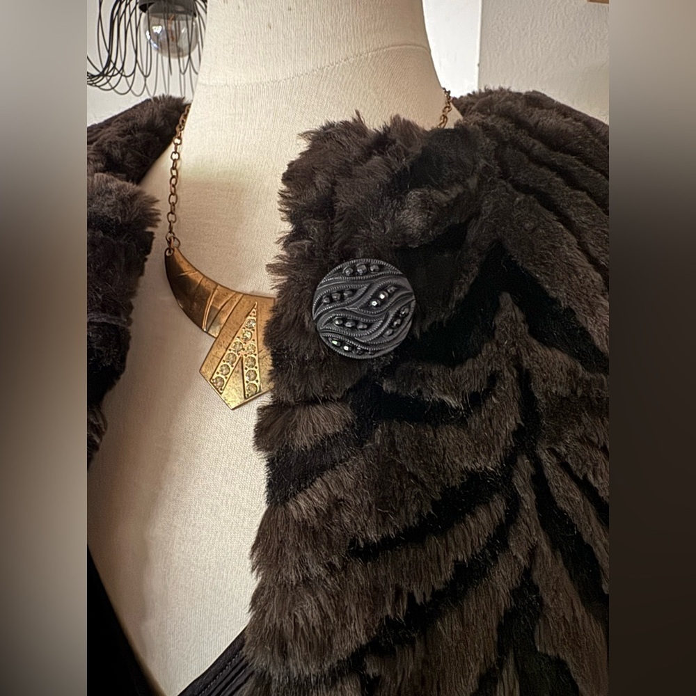 Vintage Boxy Handmade Faux Fur Zebra Print Jacket - Picture 9 of 13